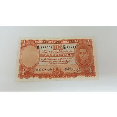 1949 Commonwealth of Australia 10 Shilling Banknote