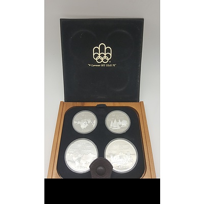1976 Montreal Olympics Sterling Silver Four Coin Proof Set in Original Display
