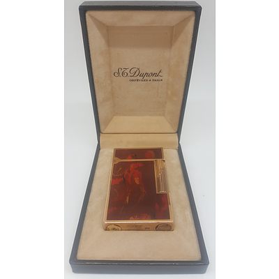 Cased Dupont Lighter and Wooden Table Lighter