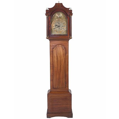 Fine George III Mahogany Cased Musical Longcase Clock Striking on Eight Bells with Subsidiary Seconds and Calendar Aperture by Thomas Page Norwich Circa 1760