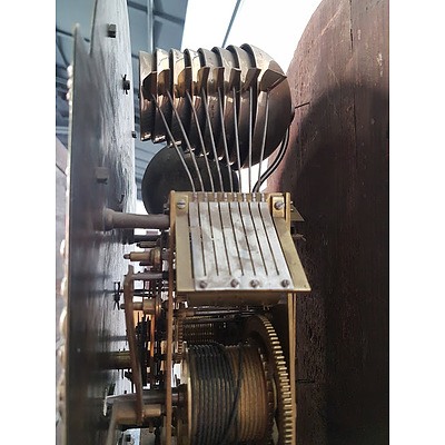 Fine George III Mahogany Cased Musical Longcase Clock Striking on Eight Bells with Subsidiary Seconds and Calendar Aperture by Thomas Page Norwich Circa 1760