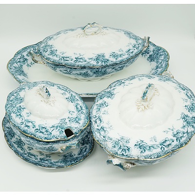 Three Antique Wedgwood and Col Sibyl Semi Porcelain Tureens