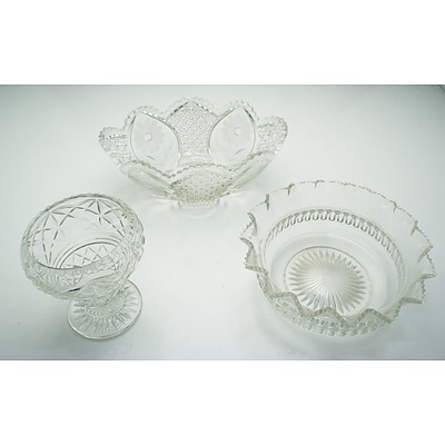 Large Group of Cut Crystal and Molded Glass