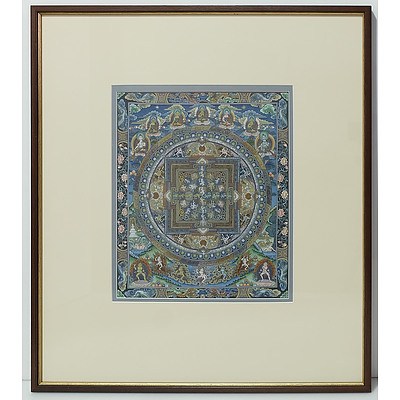 Framed Buddhist Thangka