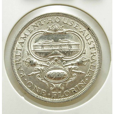 Australia 1927 Sterling Silver Canberra Florin