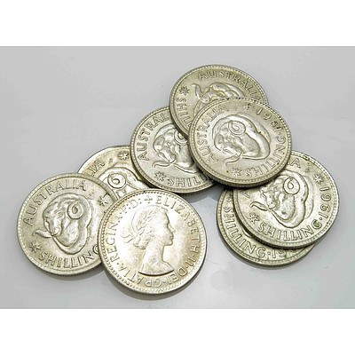 Australia Silver Shillings 1961 (x8)