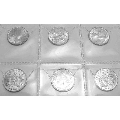 Australia Brilliant Uncirculated Silver Sixpences 1963