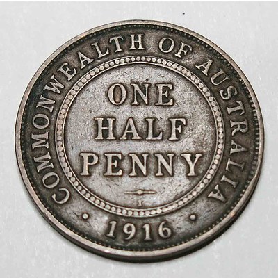 Australia King George V HalfPenny 1916