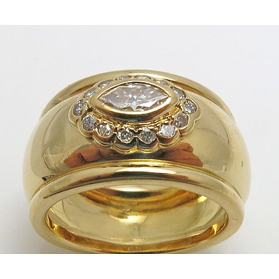 Heavy 18ct Gold Diamond Ring
