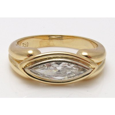 High Quality Marquise-cut Diamond Solitaire Ring