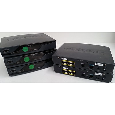 Cisco 800 Series Integrated Service Routers - Lot of 5