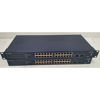 NetGear GS724T ProSafe 24-Port Gigabit Smart Switch - Lot of Two