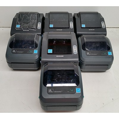 Bixolon & Zebra Thermal Barcode & Label Printers - Lot of Seven
