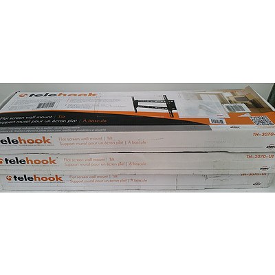 Atdec Telehook TH-3070-UT Flat Screen Wall Mount - Lot of Three