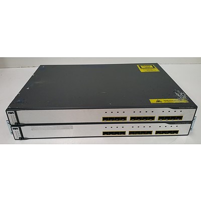 Cisco Catalyst 3750 Series 12-Port Fibre Channel Switch - Lot of Two