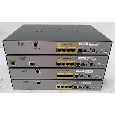 Cisco 800 Series Routers - Lot of Four