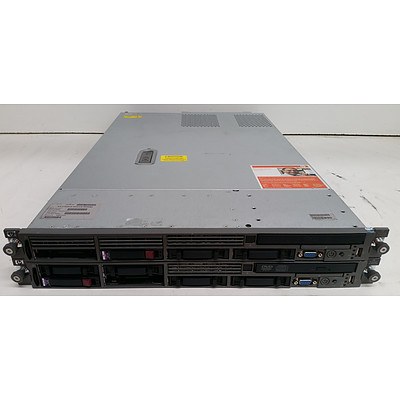 HP ProLiant DL360 G5 Dual Quad-Core Xeon (QX5450) 3.00GHz & (E5335) 2.00GHz 1RU Servers - Lot of Two