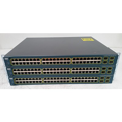 Cisco Catalyst 3560 Series PoE-48 48-Port Fast Ethernet Switches - Lot of Three
