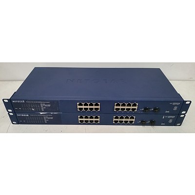 NetGear GS716T ProSafe 16-Port Gigabit Smart Switch - Lot of Two