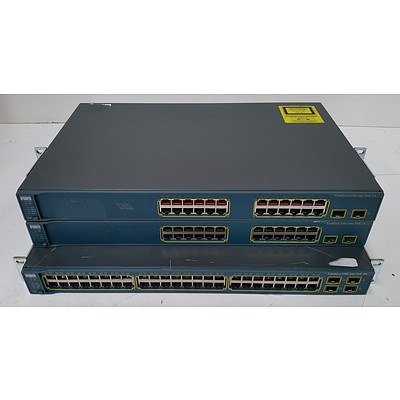 Cisco Catalyst 3560 Series PoE Fast Ethernet Managed Switches - Lot of Three