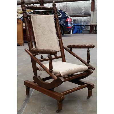 Antique Dexter Suede Rocking Chair