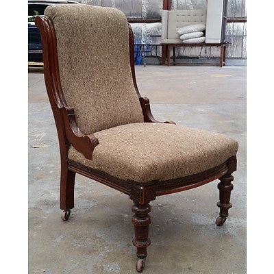 Victorian Mahogany Salon Chair