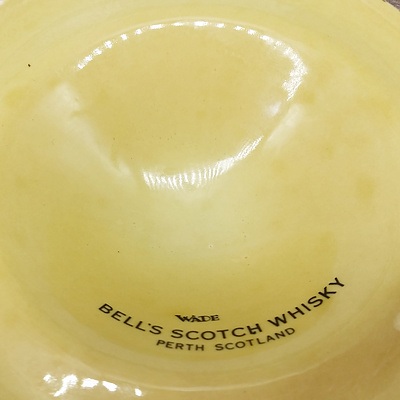 Amberglade English Porcelain Jug, Bell's Scotch Whisky Bottle, and Leather Clock