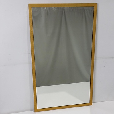 An Antique Sculpted Edge Mirror, Painted Cane Frame Mirror, and Ash Framed Mirror