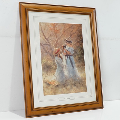 Group of Landscape and Botanical Offset Prints, Including Tom Roberts The Breakaway