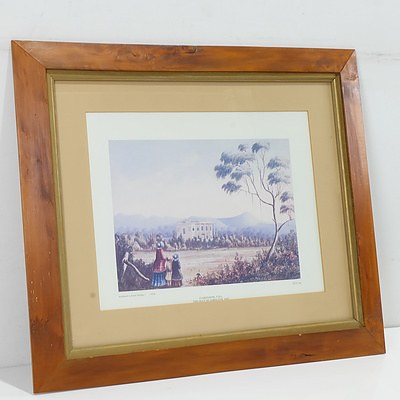 Group of Landscape and Botanical Offset Prints, Including Tom Roberts The Breakaway