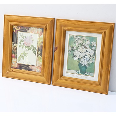 Group of Landscape and Botanical Offset Prints, Including Tom Roberts The Breakaway