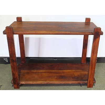 Rustic Stained Hardwood Hall Table