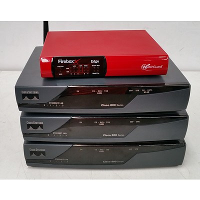 Cisco 800 Series & WatchGuard Firebox X Edge Routers - Lot of Five