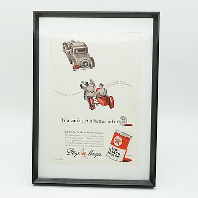 1938 Texaco Motor Oil Advertisement