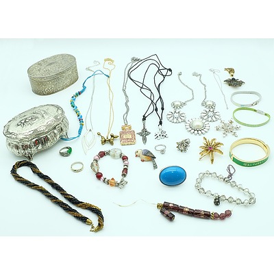 Large Collection of Costume Jewellery and Jewellery Box