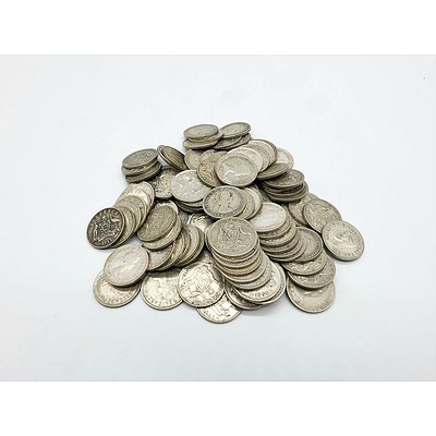 Group of Two Hundred and Fourty Six Shillings, Sixpence and Florins