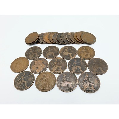 One Hundred and Twenty Nine Half Pennies, Twenty Nine Pennies and a Group of Other Mixed Coins