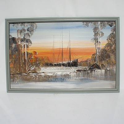 Four Original Landscape Scnenes Oil on Board