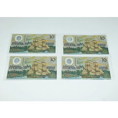 Four Australian $10 Aboriginal Notes