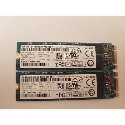 Lenovo Yoga 11E G3/G4/S260 SanDisk 256GB SSD - Lot of 2 RRP $600+