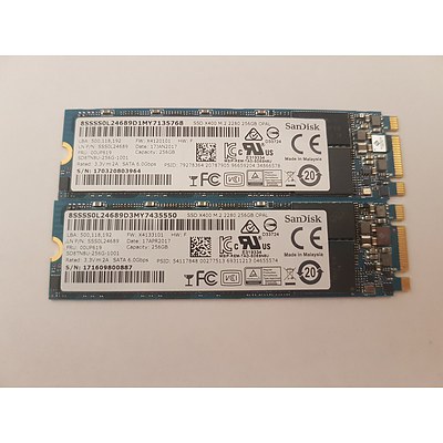 Lenovo Yoga 11E G3/G4/S260 SanDisk 256GB SSD - Lot of 2 RRP $600+