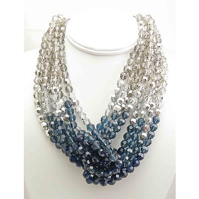 Swarovski Blue & White Crystal Necklace