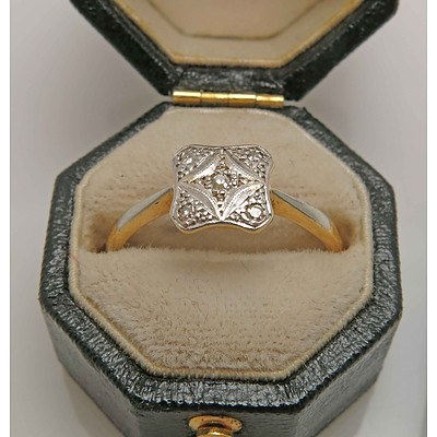 Vintage Art Deco style Diamond Ring-Gold & Platinum