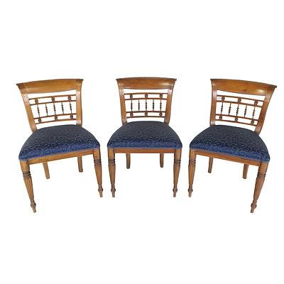 Three Dutch East Indies Colonial Style Hand Carved Side Chairs Late 20th Century