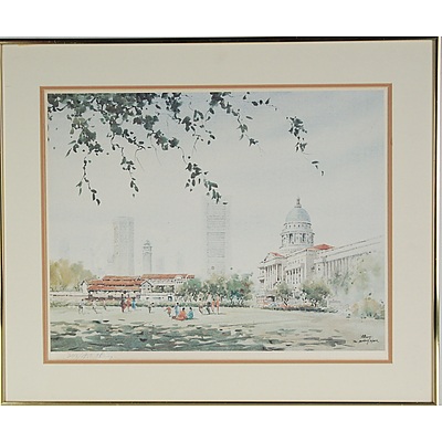 Loy Chye Chuan (1940 - ) The Padang Singapore Limited Edition Lithograph 346/950
