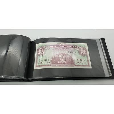 Booklet with Assorted Foreign Banknotes Including Fijian, American, Indonesian Notes and More