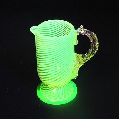 Venetian Uranium Glass Miniature Pitcher
