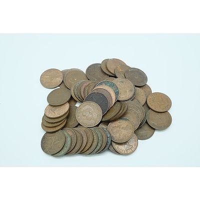 Seventy Three Commonwealth of Australian George V Half Pennies