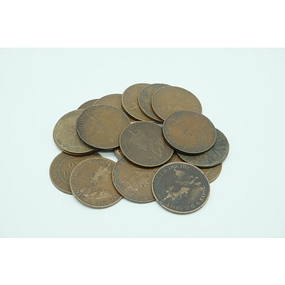 Seventeen One Penny Coins