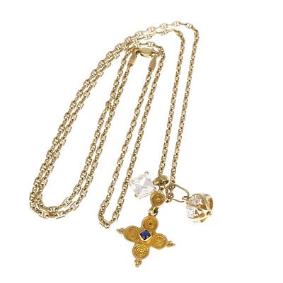 14ct Yellow Gold Filed Anchor Chain with One 9ct Charm and Two Others